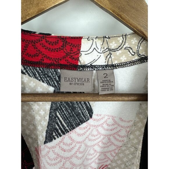 Chico's Easywear Tami 3/4 Sleeve Open Front Cardigan Size 2 US L - Picture 3 of 7